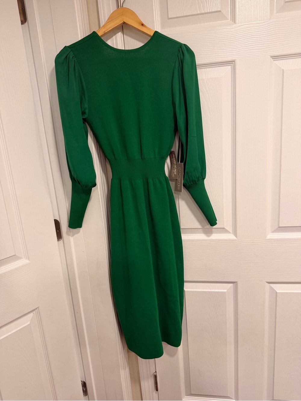 Emerald Green Long Sleeve Midi Dress